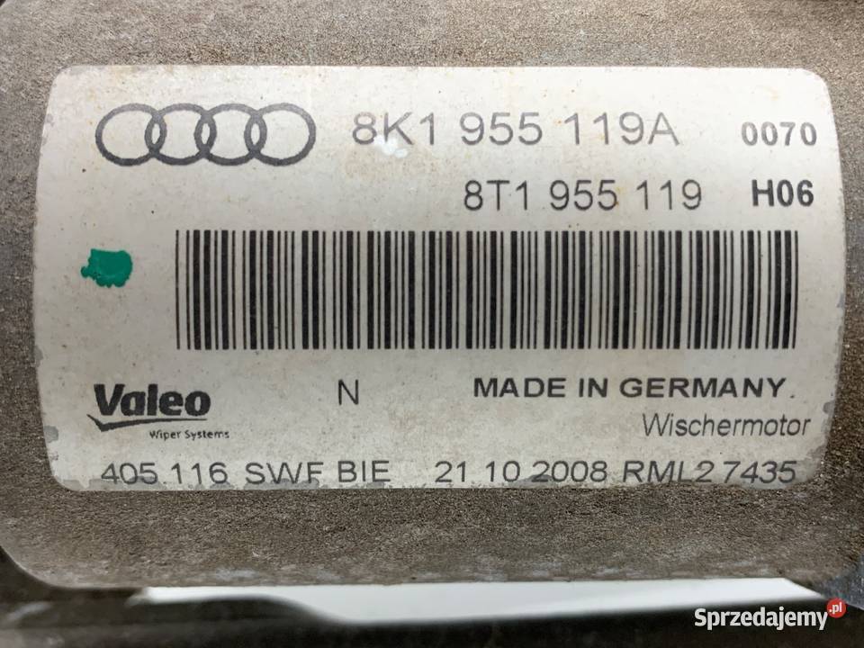 MECHANIZM WYCIERACZEK PRZÓD AUDI A4 B8 osobowe