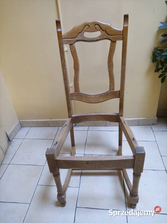 krzesło drewniane dębowe rzeźbione Wrocław
