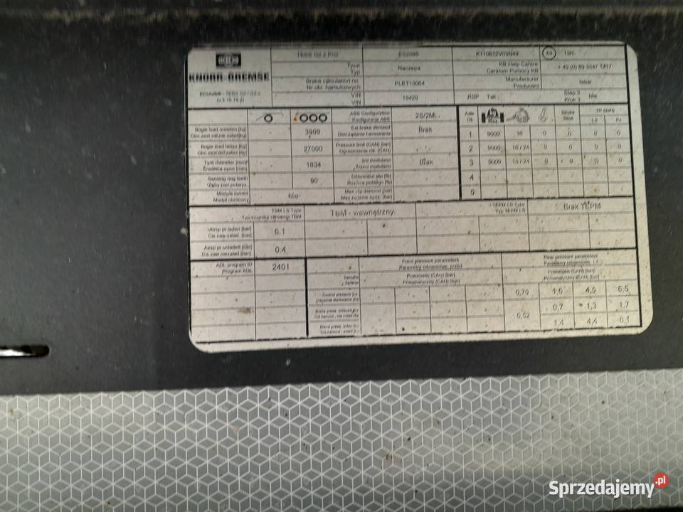 Naczepa Wywrotka Feber Inter Cars 47m3 Sabnie