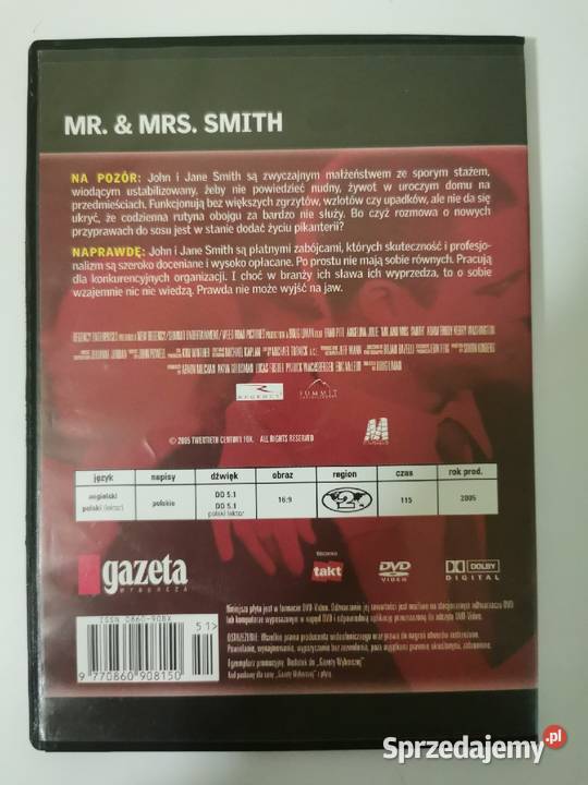 Mr Mrs Smith DVD film Kraków sprzedam