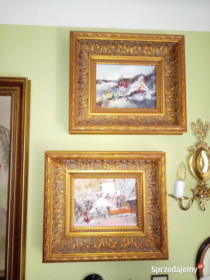 4 obrazy olejne na płótnie Kazimierz Dolny mazowieckie Piotrówek