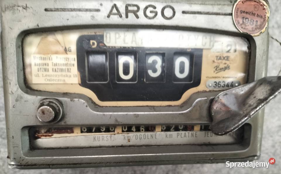 Stary taksometr kogut TAXI Osieczna Leszno