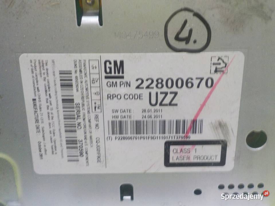 OPEL MERIVA B 11r 5D radio CD 22800670