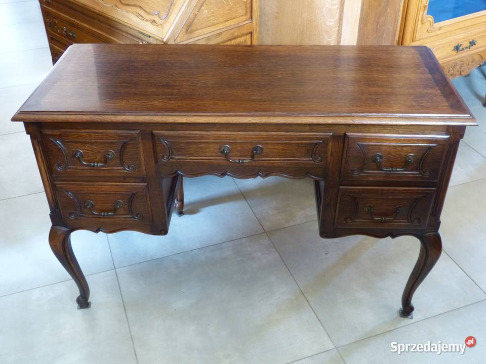 Piękne dębowe biurko ludwikowskiesklep Dąbrowa Antyki, Sztuka, Kolekcje Dąbrowa Górnicza