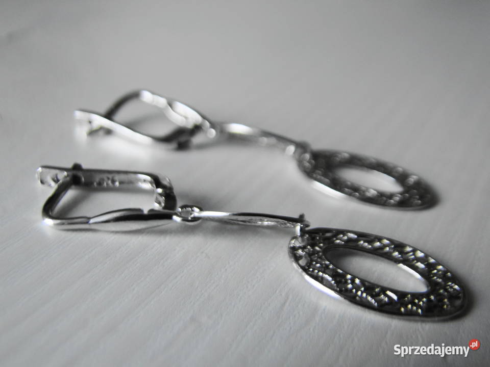 Piękne długie kolczyki srebro 925 Warszawa sprzedam