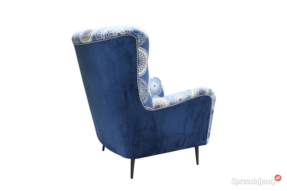 Fotel Uszak Kominkowy Patchwork Skandynawski Kazimierz Biskupi sprzedam