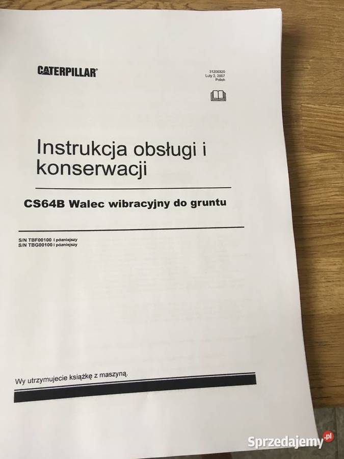 dtr instrukcja obsługi walec Caterpillar CS64B i Pozostałe Pozostałe Szczecin