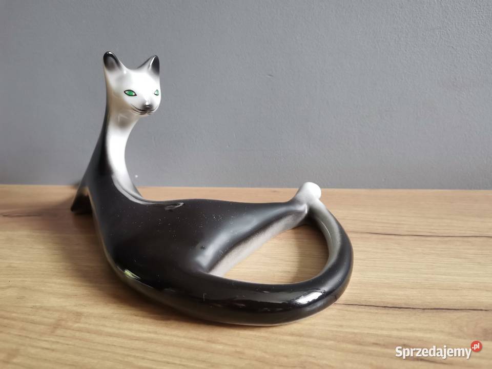 Stara figurka Kot porcelana Bogucice M Antyki, Sztuka, Kolekcje śląskie Katowice