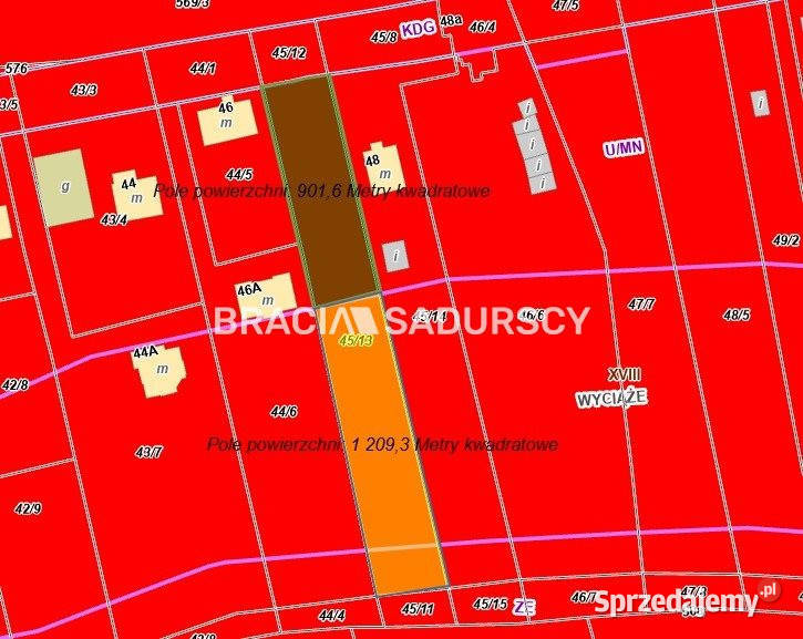 Grunt 2029m2 Kraków Igołomska