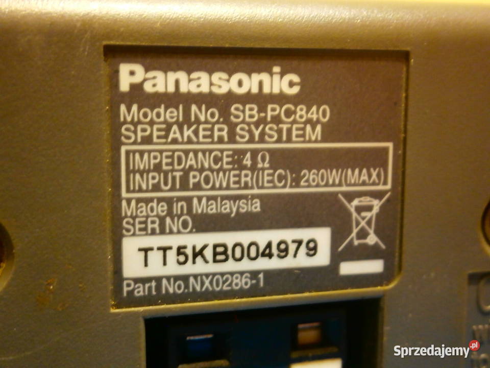 Głośnik PANASONIC SB PC840 sprawny Łódź
