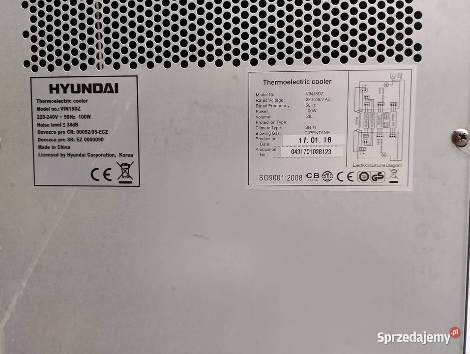 Chłodziarka do wina Hyundai VIN18DZ dolnośląskie Wrocław