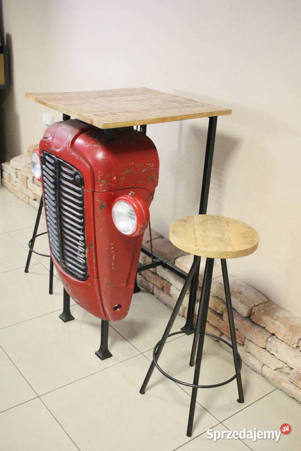 Stolik barowy traktor BLAT 60x60 2 HOKERY Pszczyna