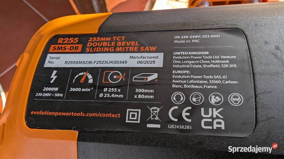 Piła ukośnica Evolution R255SMSDB Piły ukośnice małopolskie Jadowniki