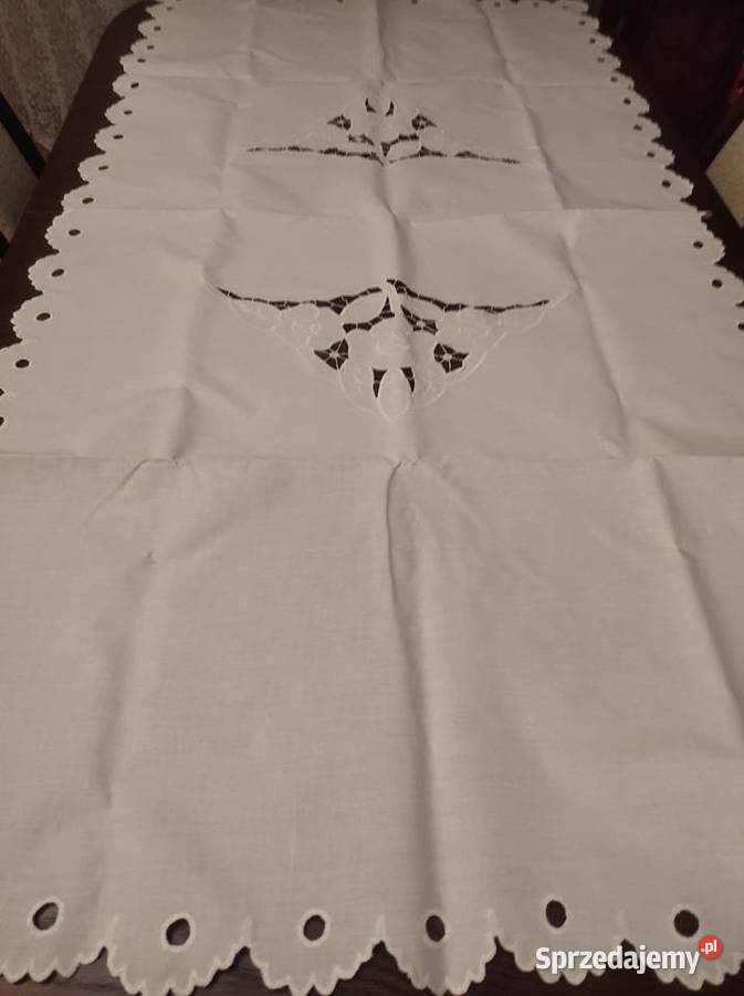 Serweta obrus 100 bawełna 155x85 PRL Białystok