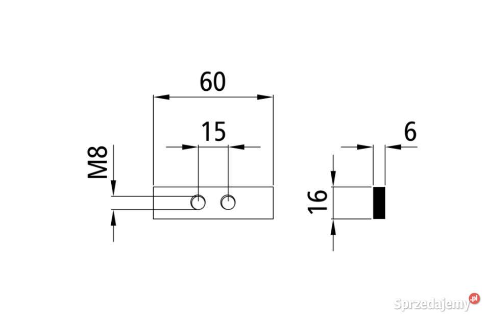 Podkładka 16x6x60 mm M8 ocynkowana rozstaw Pozostałe Przysieka Polska sprzedam