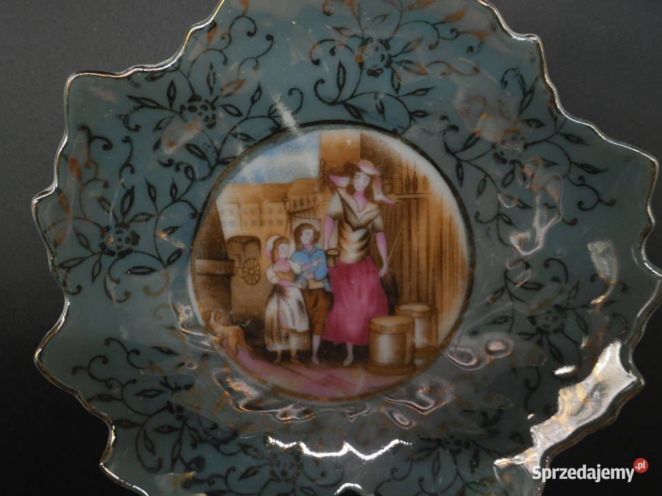 Porcelanowy talerzykpaterka scenka rodzajowa Raszków