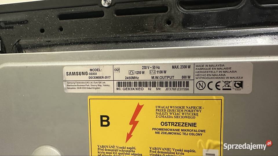 Sprzedam mikrofale Samsung GE83X Kuchenki mikrofalowe sprzedam