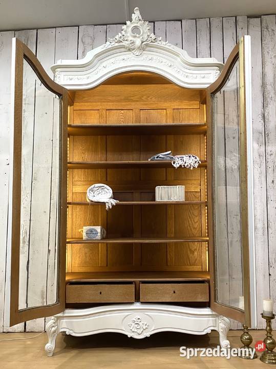 BIBLIOTEKA witryna Biała szafa Rokoko LUDWIK XV Warszawa