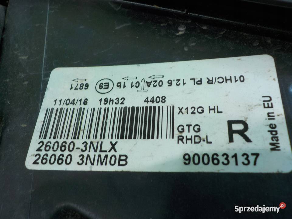 NISSAN LEAF I LIFT 16r HB 5D lampa lewa przod mazowieckie Suków