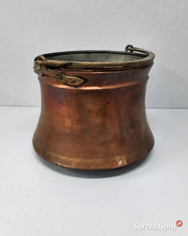 Duży Stary Miedziany Garnek AntykiMarki Marki