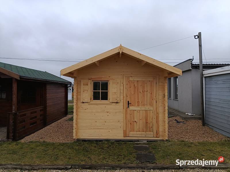 Domek drewniany 3x3 z balika 28mm ogrodowy Grześ