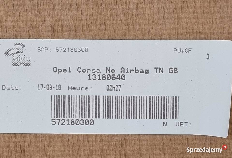OPEL CORSA D 3D PODSUFITKA SUFIT 13180640