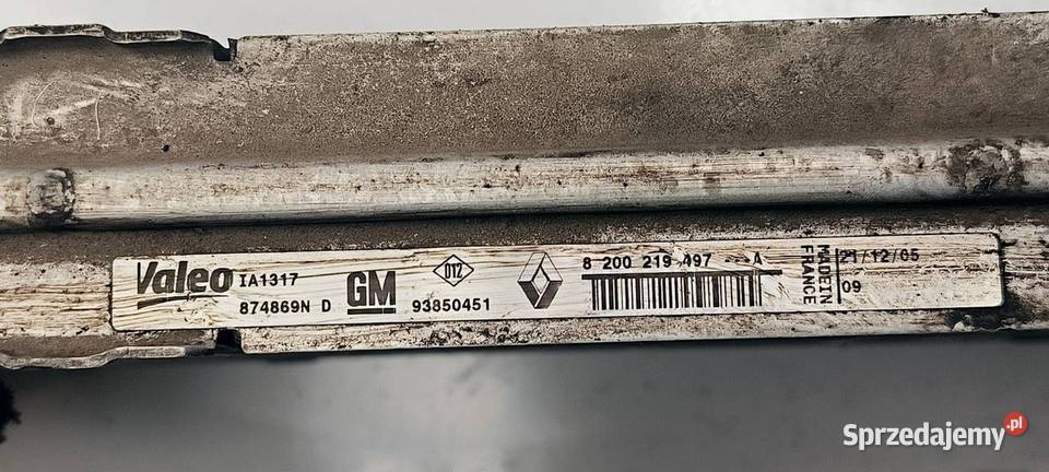 INTERCOOLER OPEL VIVARO II 8200219497 Lipno