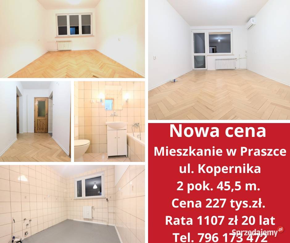 NOWA Mieszkanie 2 pokoje 45m garaż murowany internet Praszka