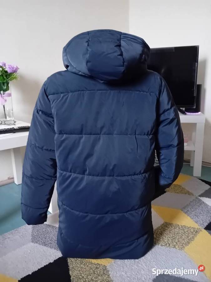 Ciepła puchowa kurtka z kapturem Inny materiał
