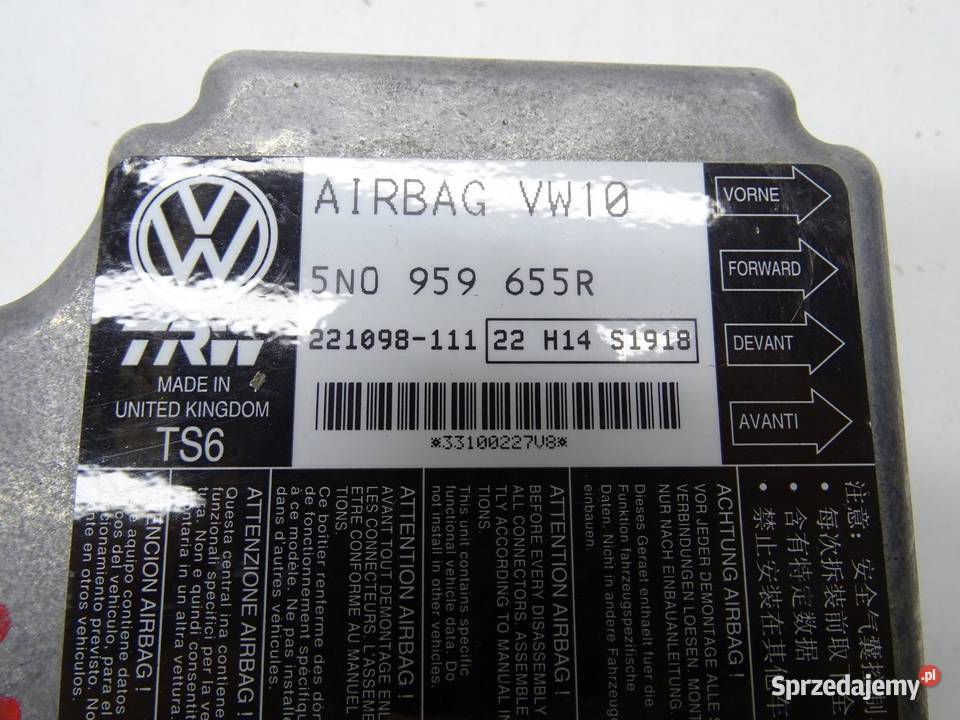 MODUŁ SENSOR AIRBAG 5N0959655R VW PASSAT B7 CC