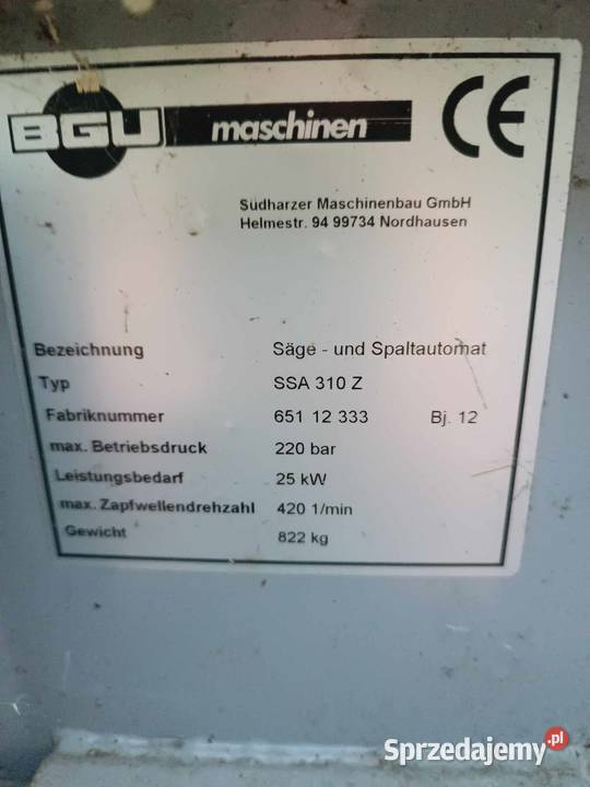 Piłołuparka półautomat kombajn do drewna BGU SSA Łowkowice