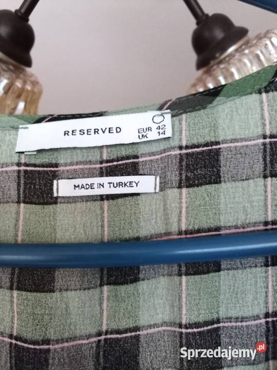 Sukienka maxi Reserved r 44 krata zieleń Łódź