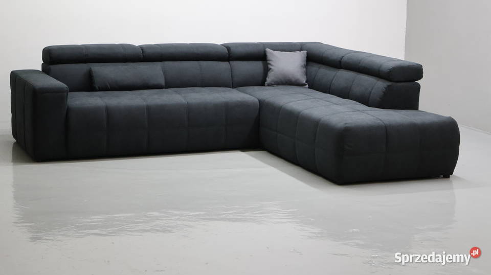 TRD Narożnik grafitowy kolor regulowane zagłowki 274cm Meble Poznań