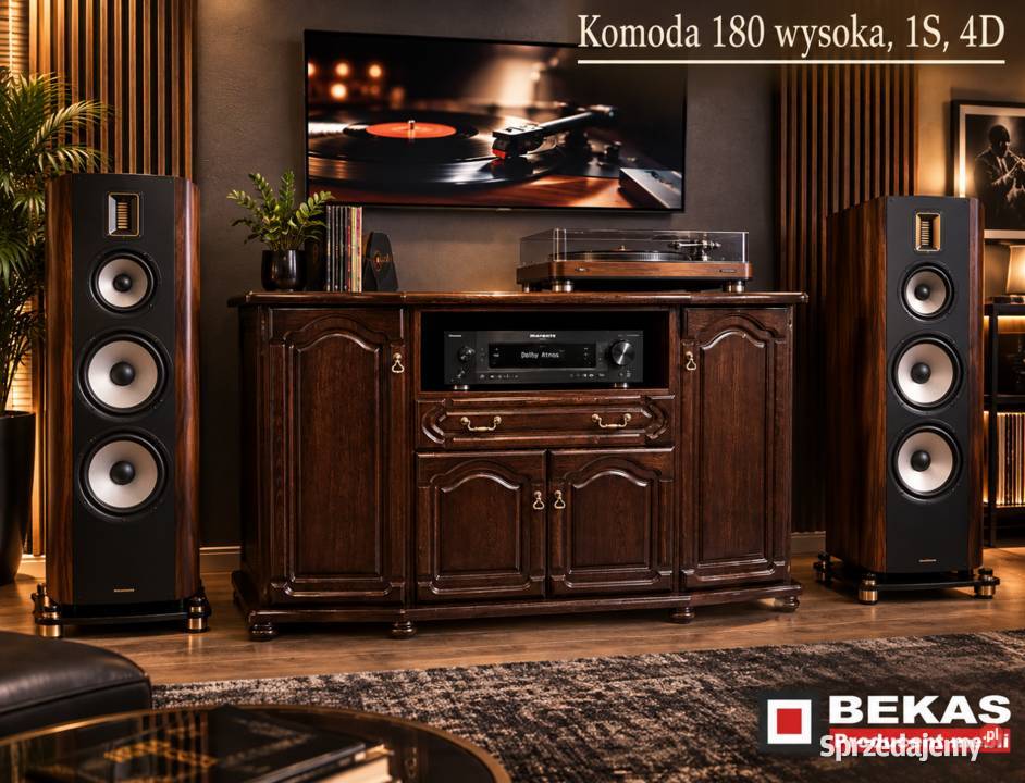 Stylowa Komoda RTV Wysoka 180 1s4D Orzech
