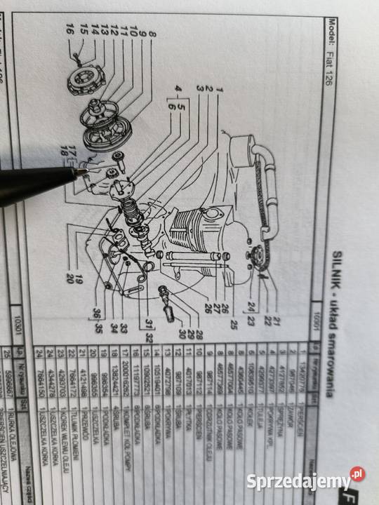 Fiat 126p koła zębate pompy oleju 200016262 osobowe Pozostałe