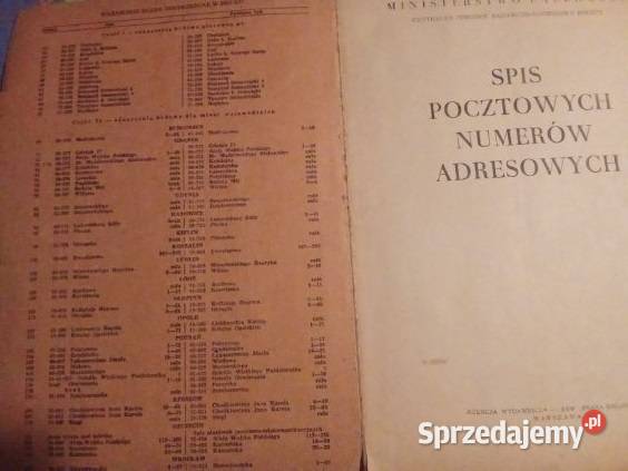 Spis pocztowych numerów adresowych 1973 adresy Pozostałe Łódź sprzedam