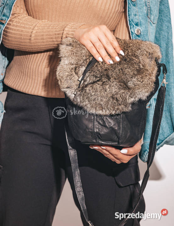 Skórzana torebka futrzana naturalne futro z Na ramię  Szaflary