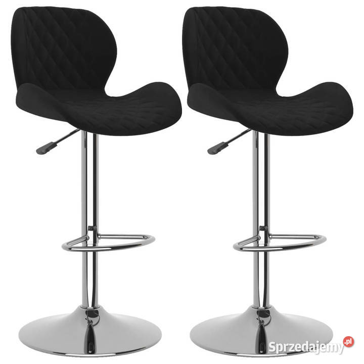 Stołki barowe 2 czarne obite aksamitem WM334908 Warszawa