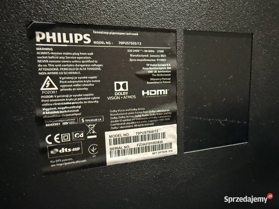 Telewizor philips 70 Warszawa sprzedam