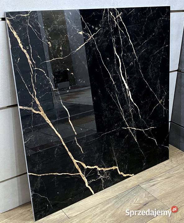 Czarny marmur 80x80 gres MARMUROPODOBNY POŁYSK łódzkie Łask sprzedam