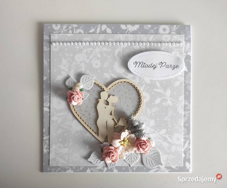 Kartka ręcznie robiona na Ślub z pudełkiem 4 Łódź sprzedam