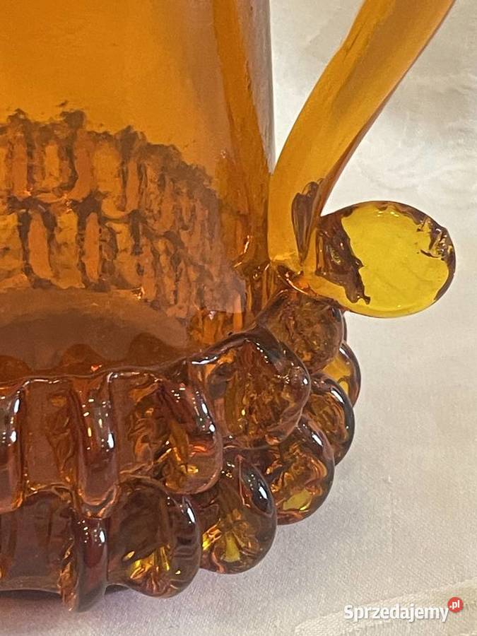 Wazon pomarańczowy Szkło artystyczne PRL Kraków sprzedam