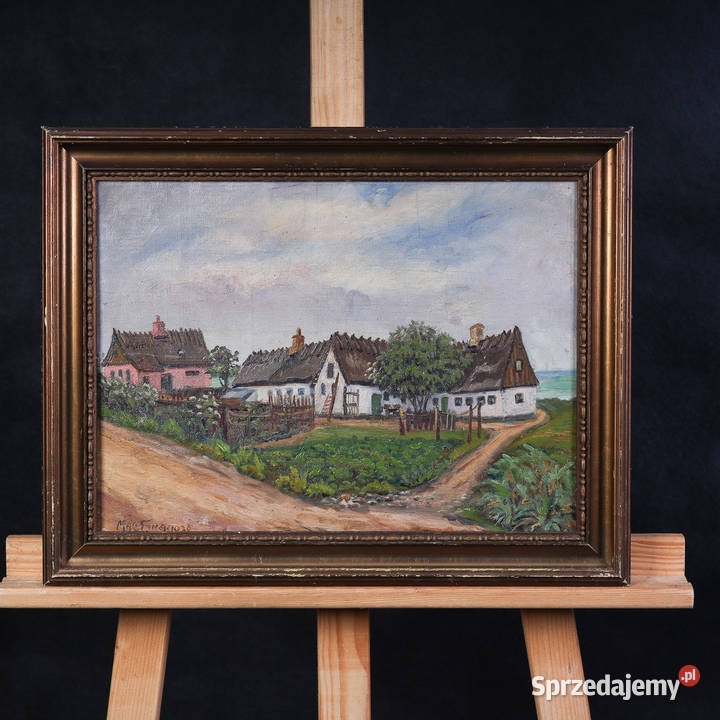 ARTexpert Obraz Olejny Sielski Krajobraz Wiejski Dobrzany