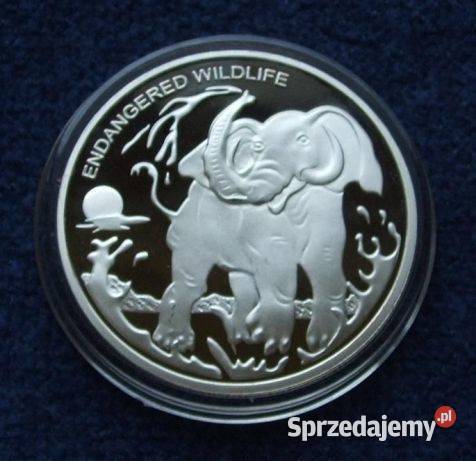 SREBRO 10 Frank Żyrafa Lew Gepard Lampart śląskie