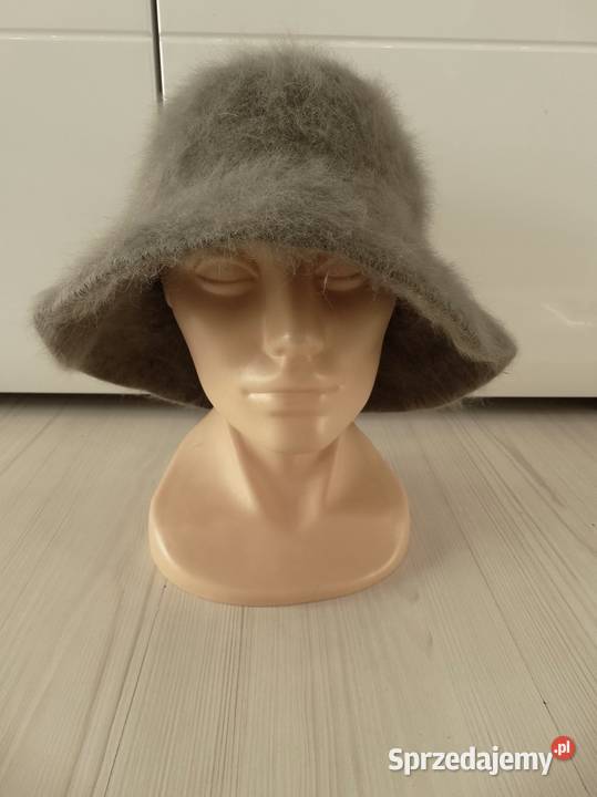 Czapka Kapelusz Bucket 90 Angora Szara Taupe Łomża sprzedam