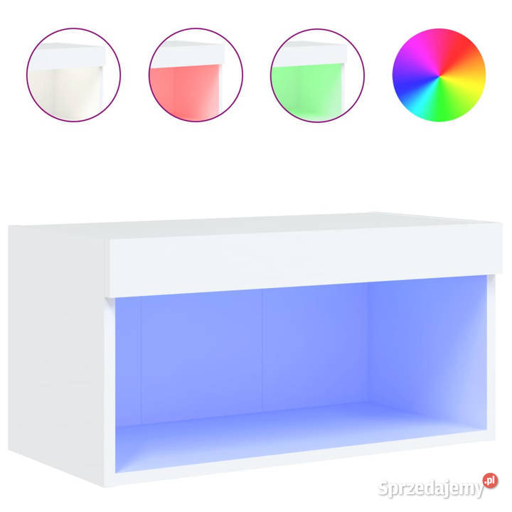 Szafka pod TV z oświetleniem LED biała 60x30x30 Warszawa