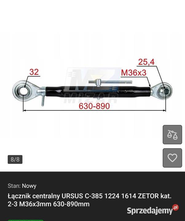 Łącznik centralny Ursus c 385 1224 1614 Osprzęt roboczy Klecza Dolna