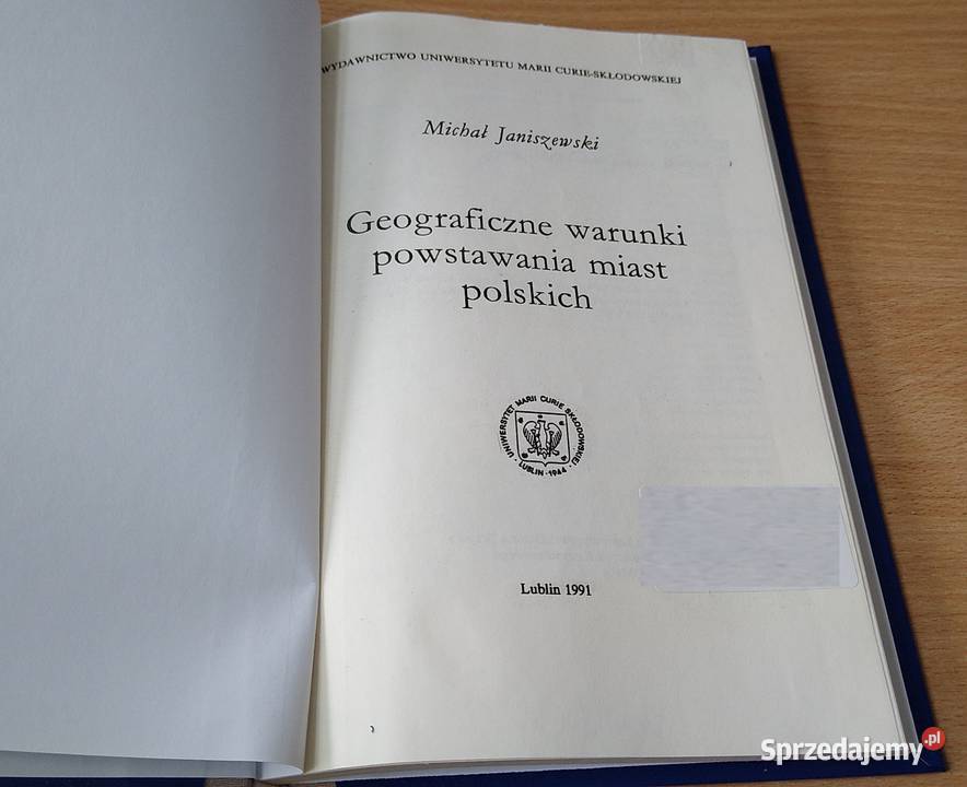 Geograficzne warunki powstawania miast polskich ISBN 832270447X Gdańsk