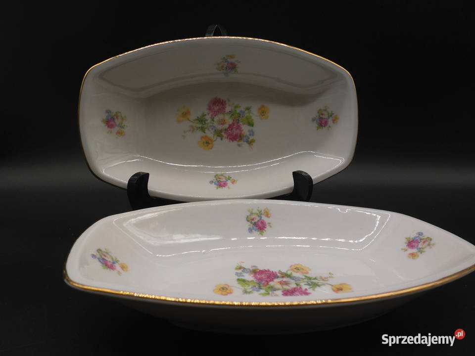 Porcelanowe dwa półmiski śledziówki Jager Raszków