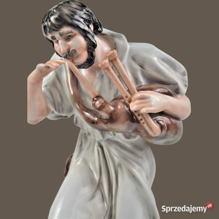 Dudziarz kobziarz porcelana Zsolnay Węgry wys42 mazowieckie Warszawa